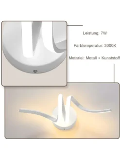 Wandleuchte LED in weiß Modern Aluminium 7W warmweiß Ganglampe L 40.5cm