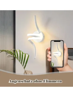 Wandleuchte LED in weiß Modern Aluminium 7W warmweiß Ganglampe L 40.5cm