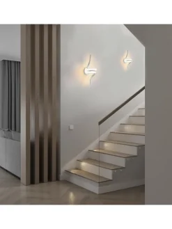 Wandleuchte LED in weiß Modern Aluminium 7W warmweiß Ganglampe L 40.5cm