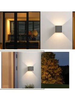 Wandleuchte LED 5W in grau modern 3000K warmweiß IP65