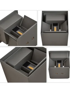 Wandleuchte LED 5W in grau modern 3000K warmweiß IP65