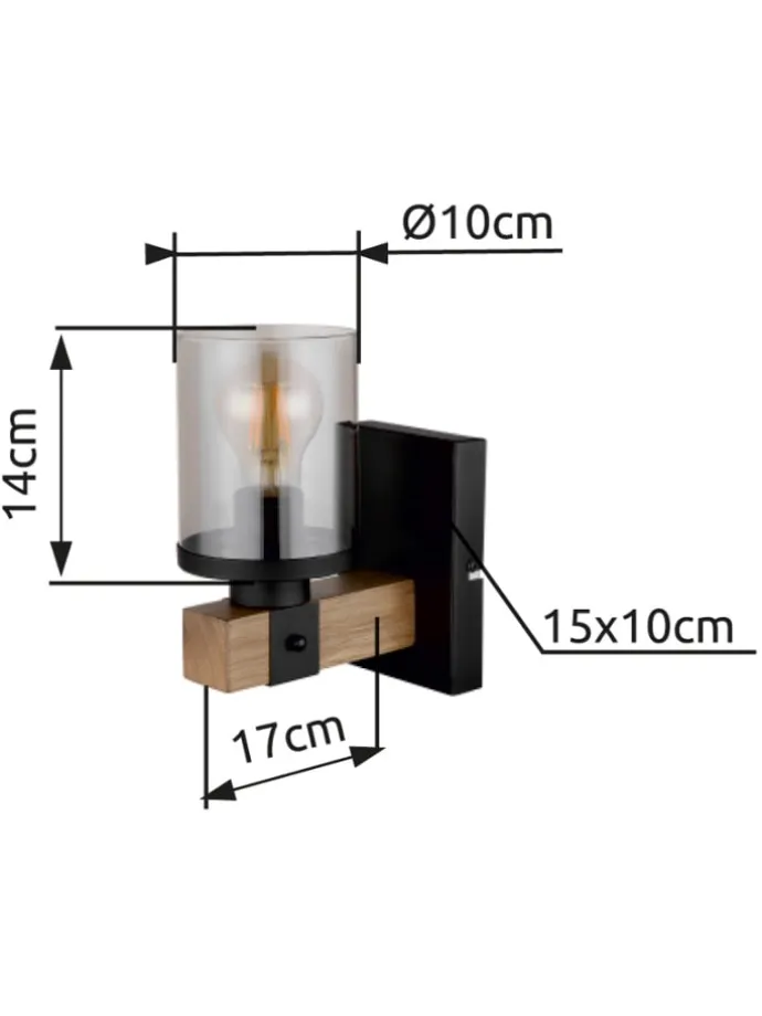 Wandleuchte "LILA" in black