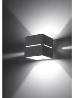 Wandleuchte LORUM 1 in Grau aluminium quadratische moderne Lampe G9 NICE LAMPS