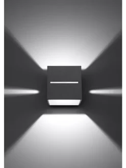 Wandleuchte LORUM 1 in Grau aluminium quadratische moderne Lampe G9 NICE LAMPS