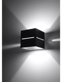 Wandleuchte LORUM 1in Schwarz aluminium quadratische moderne Lampe G9 NICE LAMPS