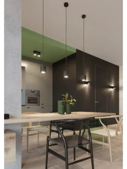 Wandleuchte RODA 1 in Schwarz aluminium Ø runde Lampe loft G9 LED NICE LAMPS