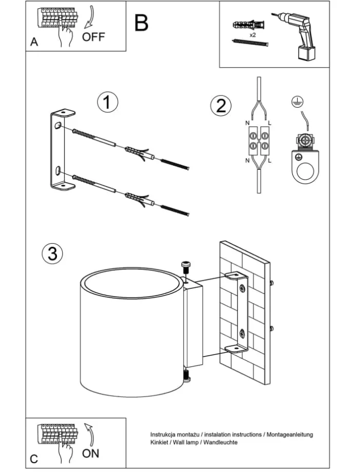 Wandleuchte RODA 1 in Schwarz aluminium Ø runde Lampe loft G9 LED NICE LAMPS