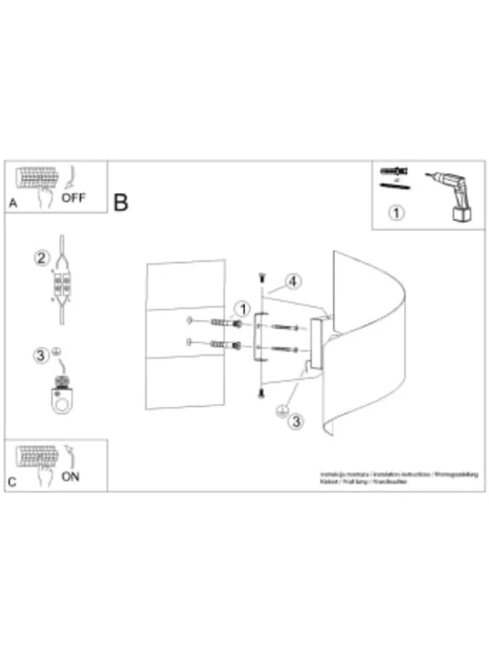 Wandleuchte ZUREA Schwarz H 55
