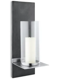 Wandleuchter "Finca" in Silber - (B)15 x (H)38 x (T)13 cm