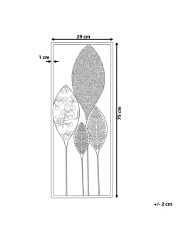 Wandobjekt PLATINUM in Grün/Gold/Schwarz - (W) 29 x (H) 75 x (L) 2 cm