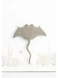 Wandobjekt "Rochen" in Grau