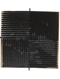 Wandobjekt TITANIUM in Weiß/Schwarz/Gold - (W) 50 x (H) 50 x (L) 2 cm