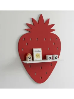 Wandregal in Rot/ Weiß - (B) 33 x (H) 35 x (T) 10 cm