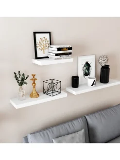 Wandregal in Weiß - (B)40 x (H)20 x (T)3,8 cm