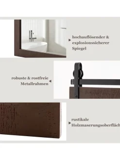 Wandspiegel 76,5 cm x 56 cm in Braun