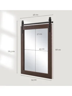 Wandspiegel 76,5 cm x 56 cm in Braun