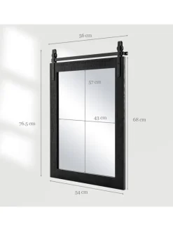 Wandspiegel 76,5 cm x 56 cm in Schwarz