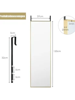 Wandspiegel 37 x 120cm in Gold