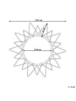 Wandspiegel AROEK in Schwarz - (W) 61 x (H) 61 x (L) 3 cm