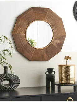 Wandspiegel ASEM in Braun - (W) 60 x (H) 60 x (L) 2 cm