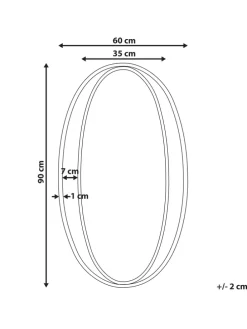Wandspiegel BESSON in Gold - (W) 55 x (H) 90 x (L) 3 cm
