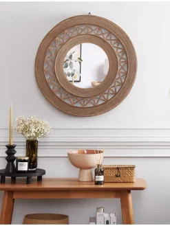 Wandspiegel CACOMA in Braun - (W) 62 x (H) 62 x (L) 9 cm