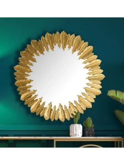 Wandspiegel Federn 68 cm Metall Design Hängespiegel , Eisen