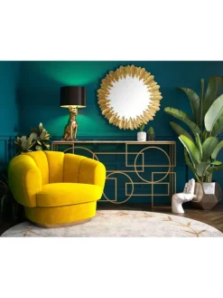 Wandspiegel Federn 68 cm Metall Design Hängespiegel , Eisen