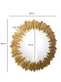 Wandspiegel Federn 68 cm Metall Design Hängespiegel , Eisen