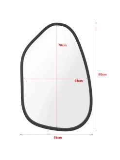 Wandspiegel Filiano in Schwarz (B)58cm (H)80cm (T)1.8cm