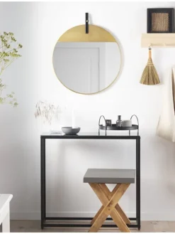 Wandspiegel GURS in Gold/Braun - (W) 60 x (H) 60 x (L) 2 cm