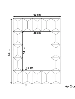 Wandspiegel HIZOTE in Braun/Blau/Bunt - (W) 63 x (H) 90 x (L) 7 cm
