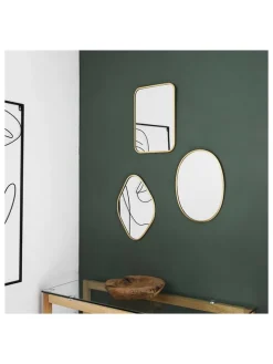 Wandspiegel in Gold - (B)25 x (H)34 cm