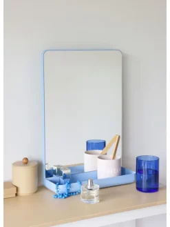 Wandspiegel in Hellblau - (B)30 x (H)45 cm