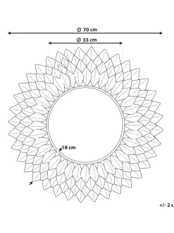 Wandspiegel LARRAU in Silber - (W) 70 x (H) 70 x (L) 4 cm
