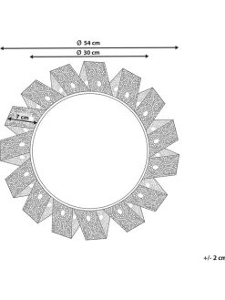 Wandspiegel MANGALORE in Weiß/Kupfer - (W) 54 x (H) 54 x (L) 4 cm