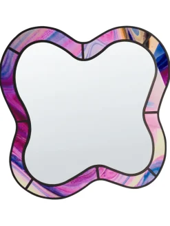 Wandspiegel PULNOY in Rosa/Schwarz - (W) 72 x (H) 80 x (L) 2 cm