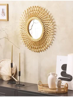 Wandspiegel TAGOLU in Braun - (W) 60 x (H) 60 x (L) 1 cm