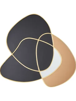 Wandspiegel TAILLY in Schwarz/Gold - (W) 99 x (H) 89 x (L) 2 cm