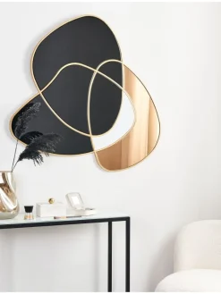 Wandspiegel TAILLY in Schwarz/Gold - (W) 99 x (H) 89 x (L) 2 cm