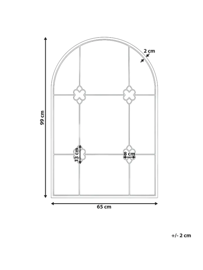 Wandspiegel THULAY in Gold - (W) 65 x (H) 99 x (L) 3 cm