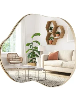 Wandspiegel 78x56cm in Gold