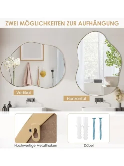 Wandspiegel 78x56cm in Gold