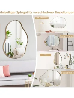 Wandspiegel 78x56cm in Gold