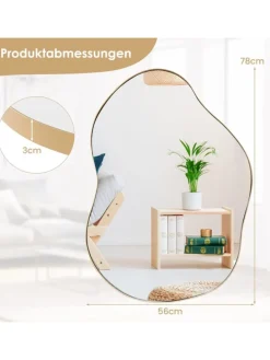 Wandspiegel 78x56cm in Gold