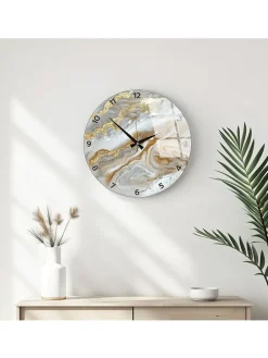 Wanduhr in Gold/ Hellbraun - Ø 40 cm