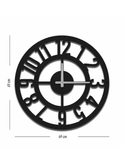 Wanduhr in Schwarz - Ø 49 cm