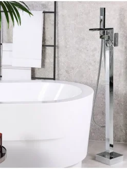 Wannenarmaturen BOYOMA in Silber - (W) 19 x (H) 118 x (L) 15 cm