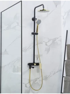 Wannenarmaturen GURARA in Schwarz/Gold - (W) 23 x (H) 83 x (L) 36 cm