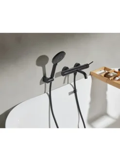 Wannenarmaturen MELIQUINA in Schwarz - (W) 31 x (H) 164 x (L) 12 cm